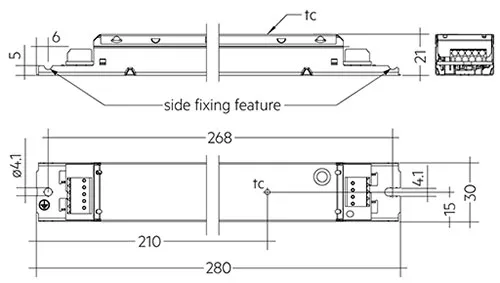 75W 250-400mA One4 all Dimmable Constant current LED driver, metal casing with white cover, IP20. 87500728  Tridonic LC